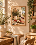 Tuscan Kitchen Print, Italian Wine and Olive Still Life — lifestyle mockup 4