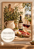 Framed Tuscan Kitchen Print, Italian Wine and Olive Still Life — front image
