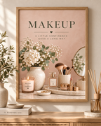 Makeup Wall Art Print, Blush Beauty Room & Vanity Decor