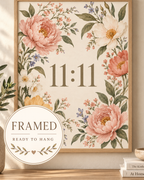 Framed 11:11 floral print 4x5 front image
