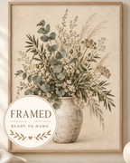 Framed Neutral Botanical Vase print 4x5 front image
