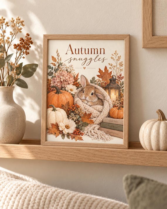 Autumn Bunny print lifestyle mockup 5