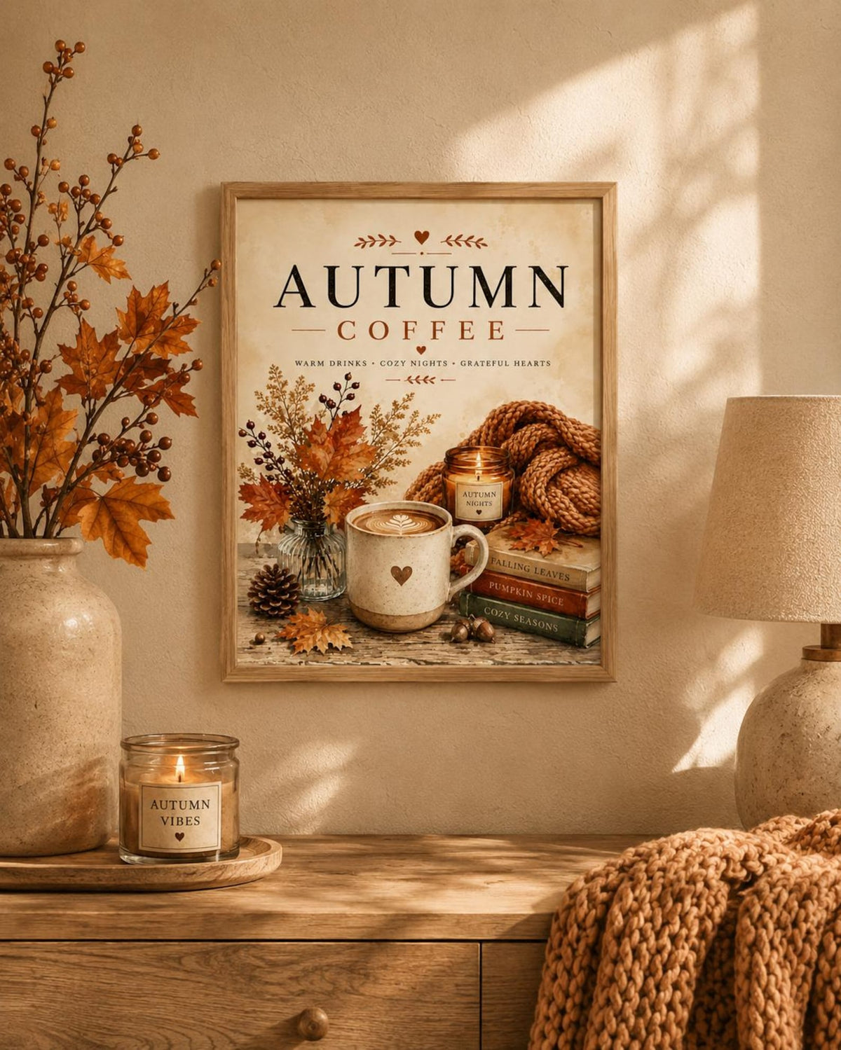 Autumn Coffee print farmhouse seasonal mockup