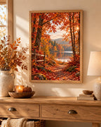 Autumn Forest Lake print lifestyle mockup 4