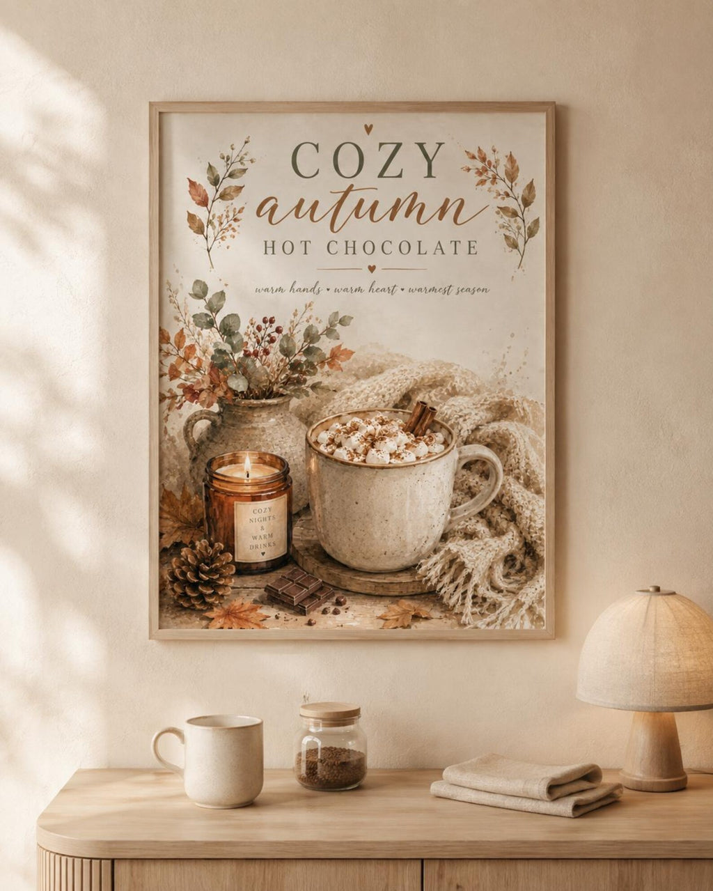 Autumn hot chocolate print lifestyle image 1
