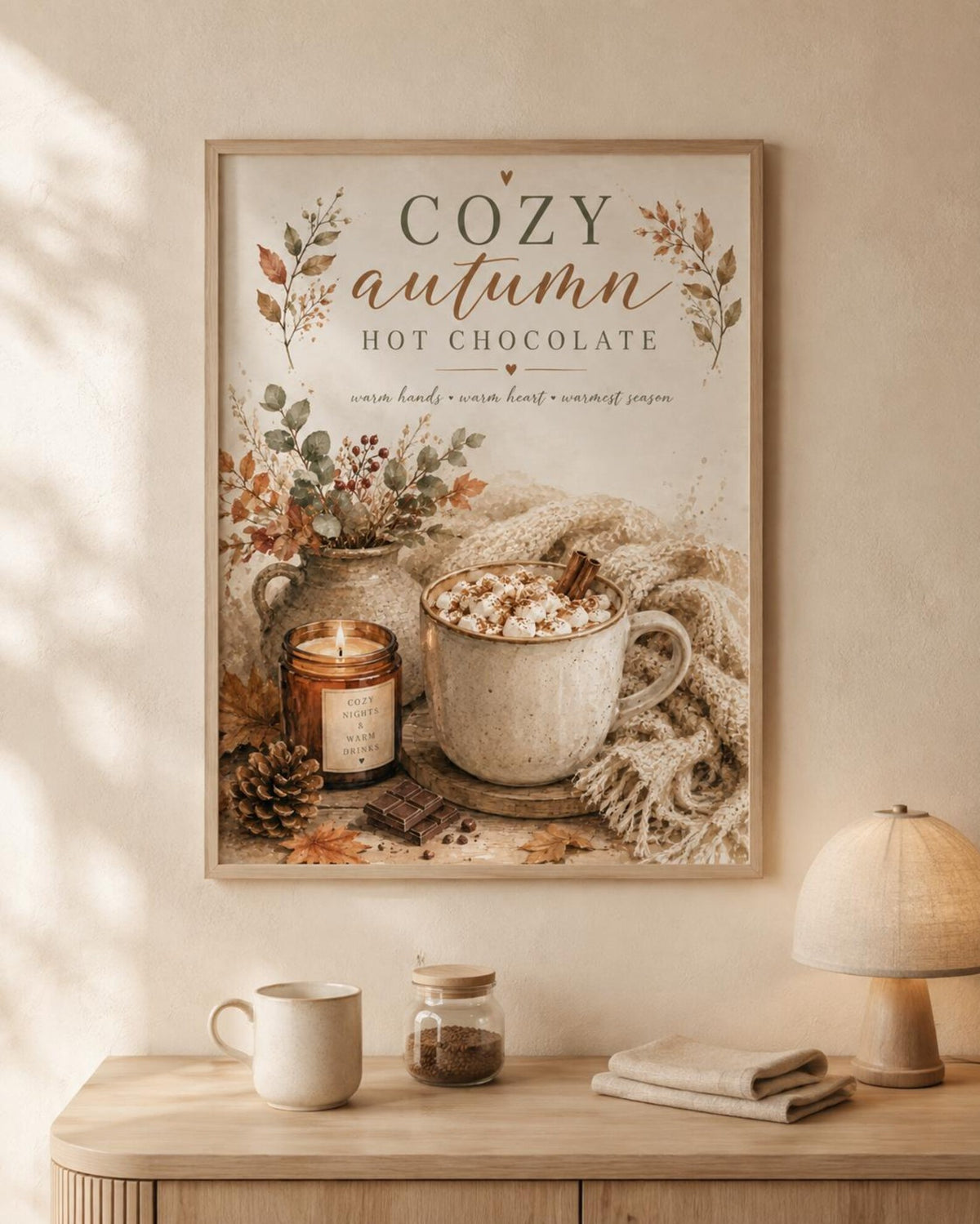 Autumn hot chocolate print lifestyle image 1