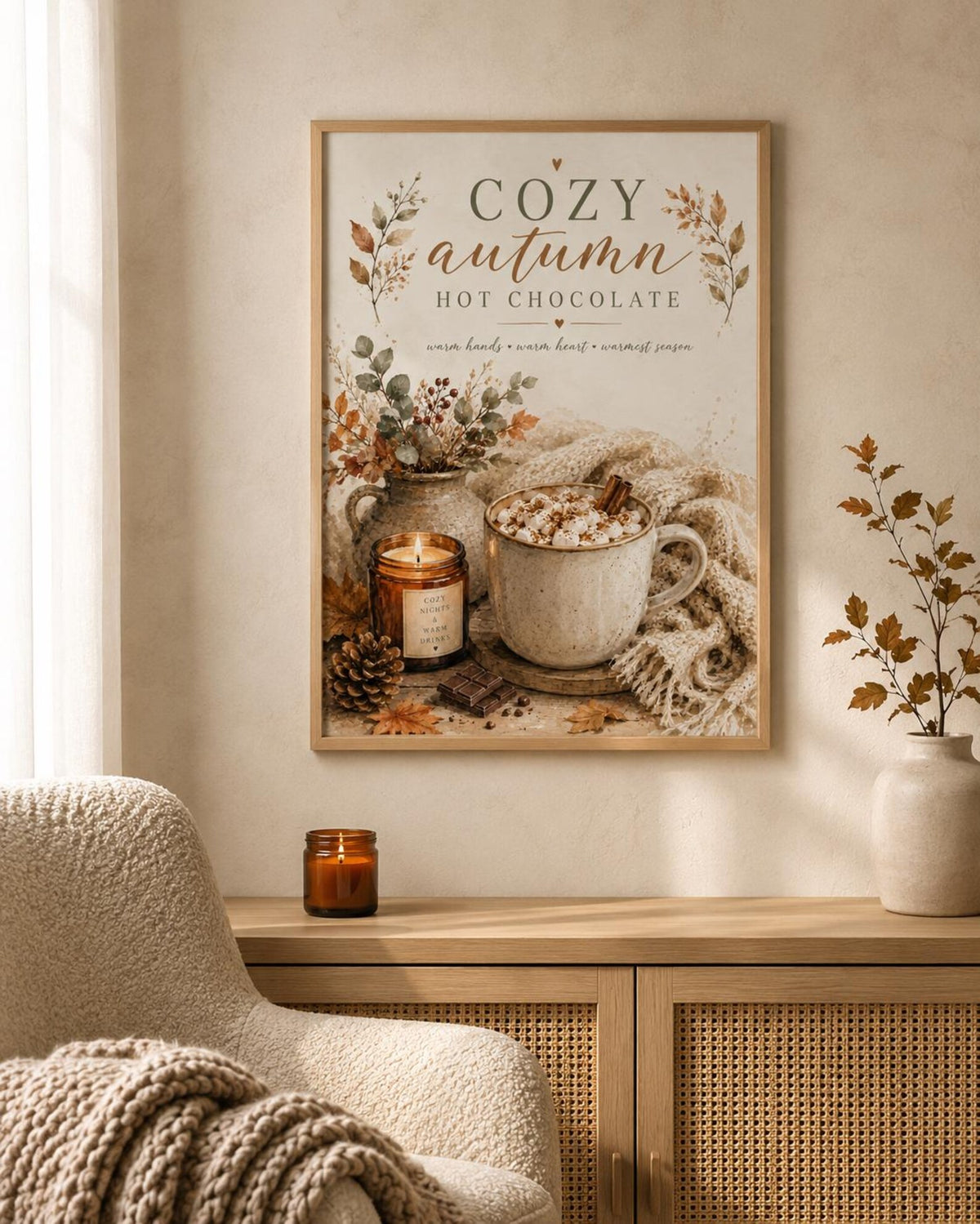 Autumn hot chocolate print lifestyle image 2