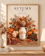 Autumn pumpkin coffee wall art print front image