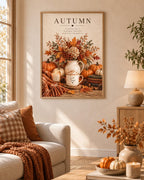 Autumn pumpkin coffee print lifestyle mockup