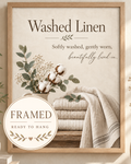 Framed Washed Linen laundry room print 4x5 front image