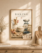 Baking wall art cosy kitchen mockup