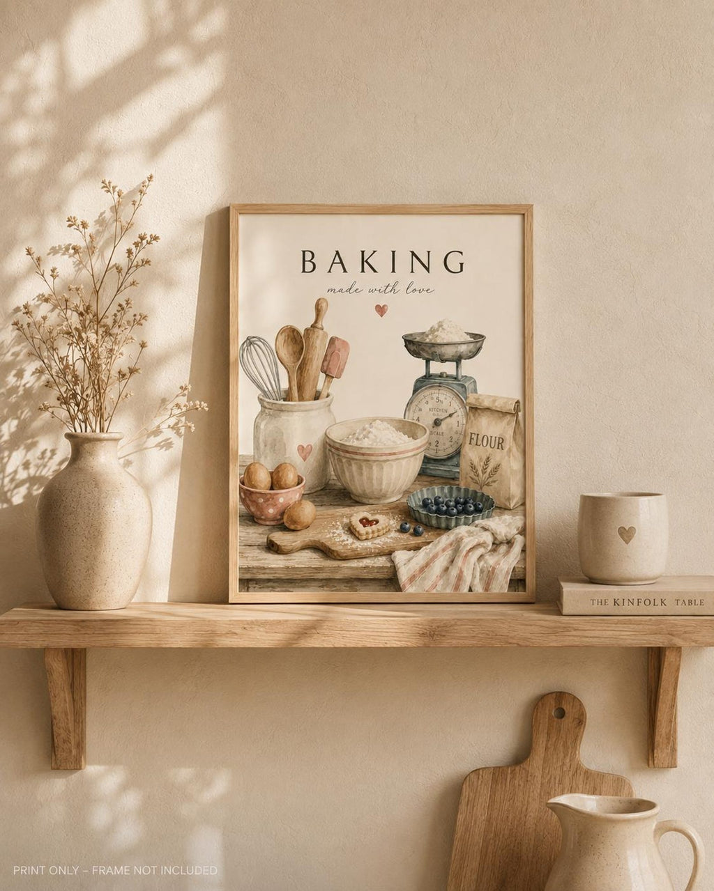 Baking print rustic home lifestyle mockup