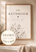 Botanical Bathroom framed print — ready to hang