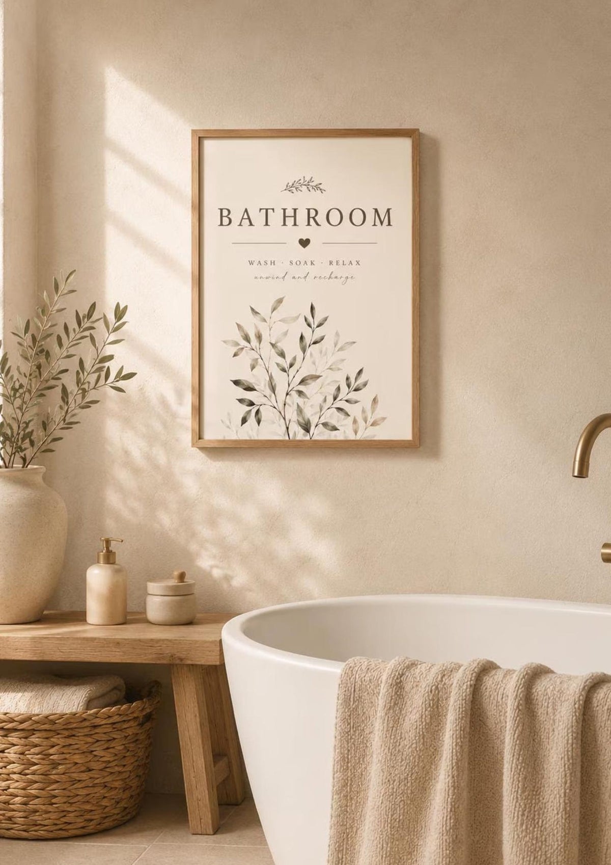 Botanical Bathroom framed print lifestyle mockup 2