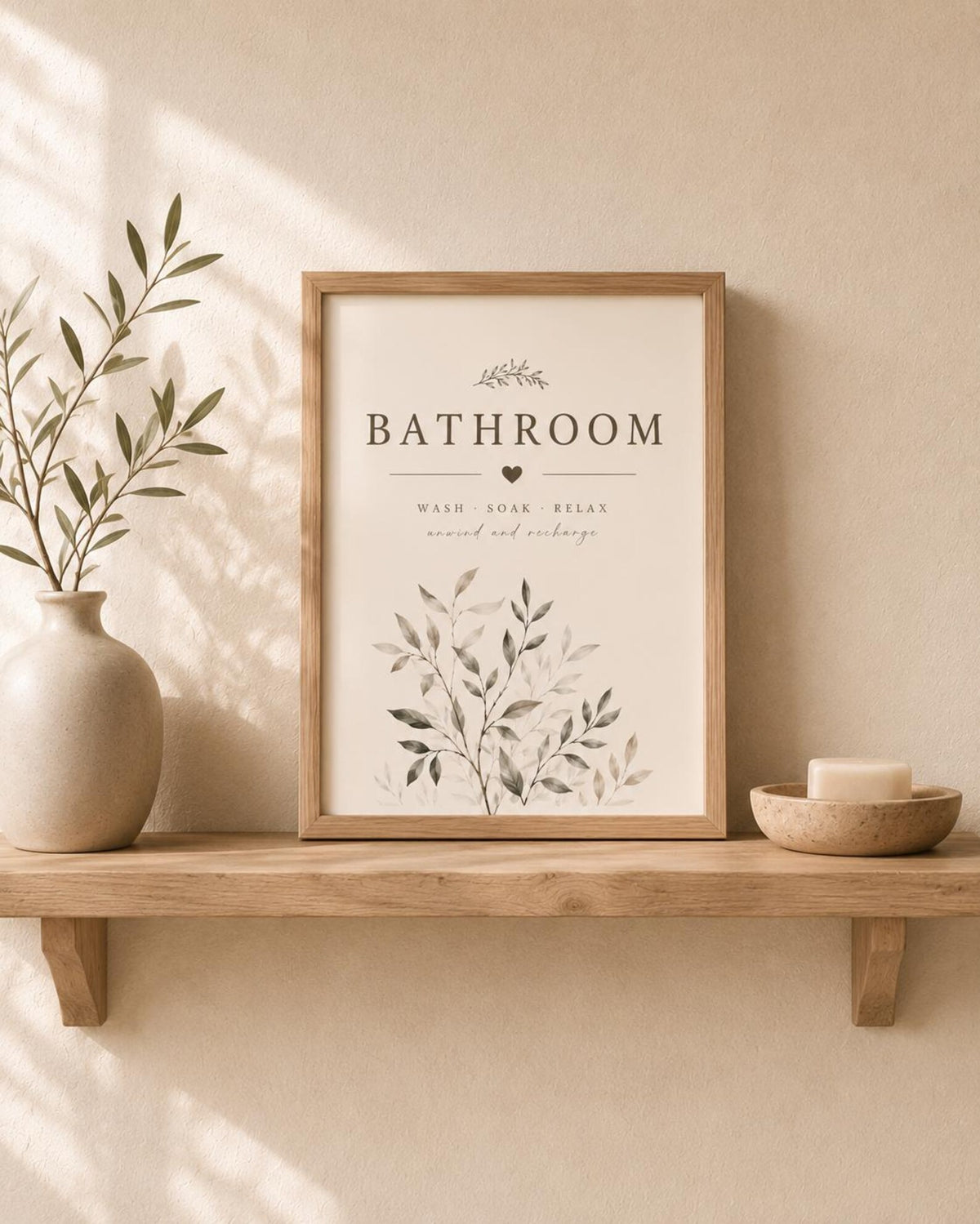 Botanical Bathroom framed print lifestyle mockup 3