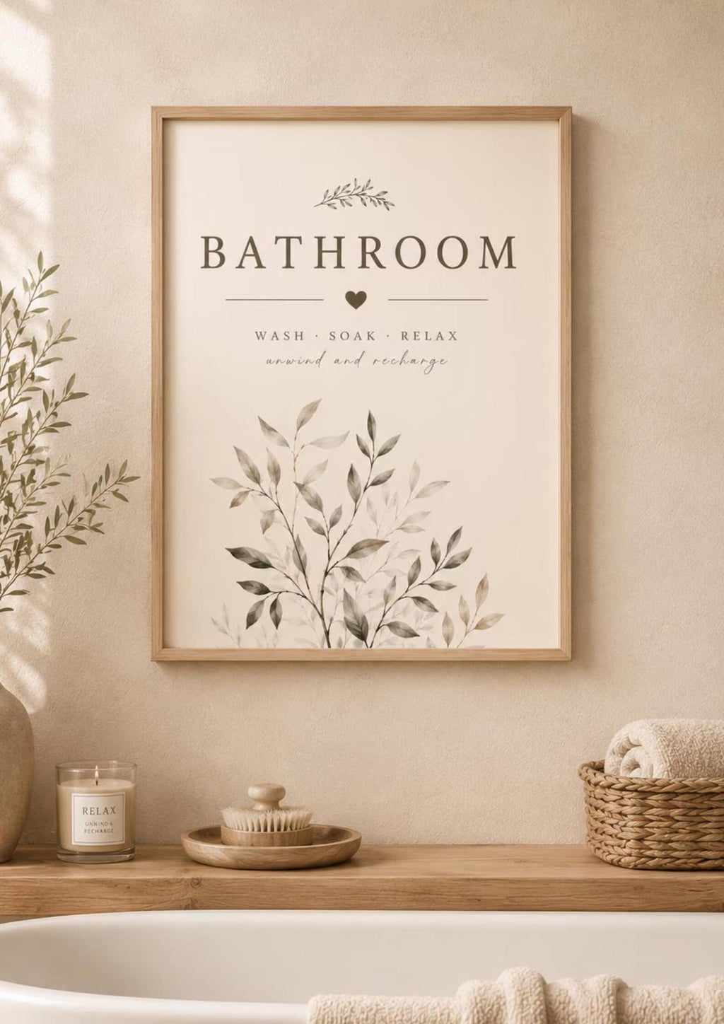 Botanical Bathroom framed print lifestyle mockup 4