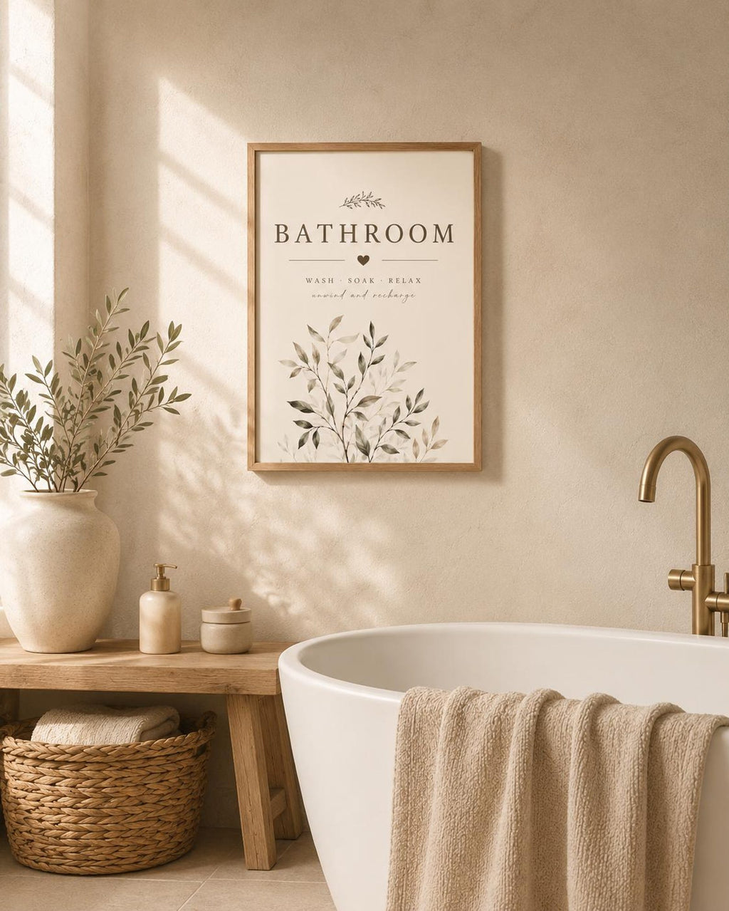 Botanical Bathroom print lifestyle mockup 1