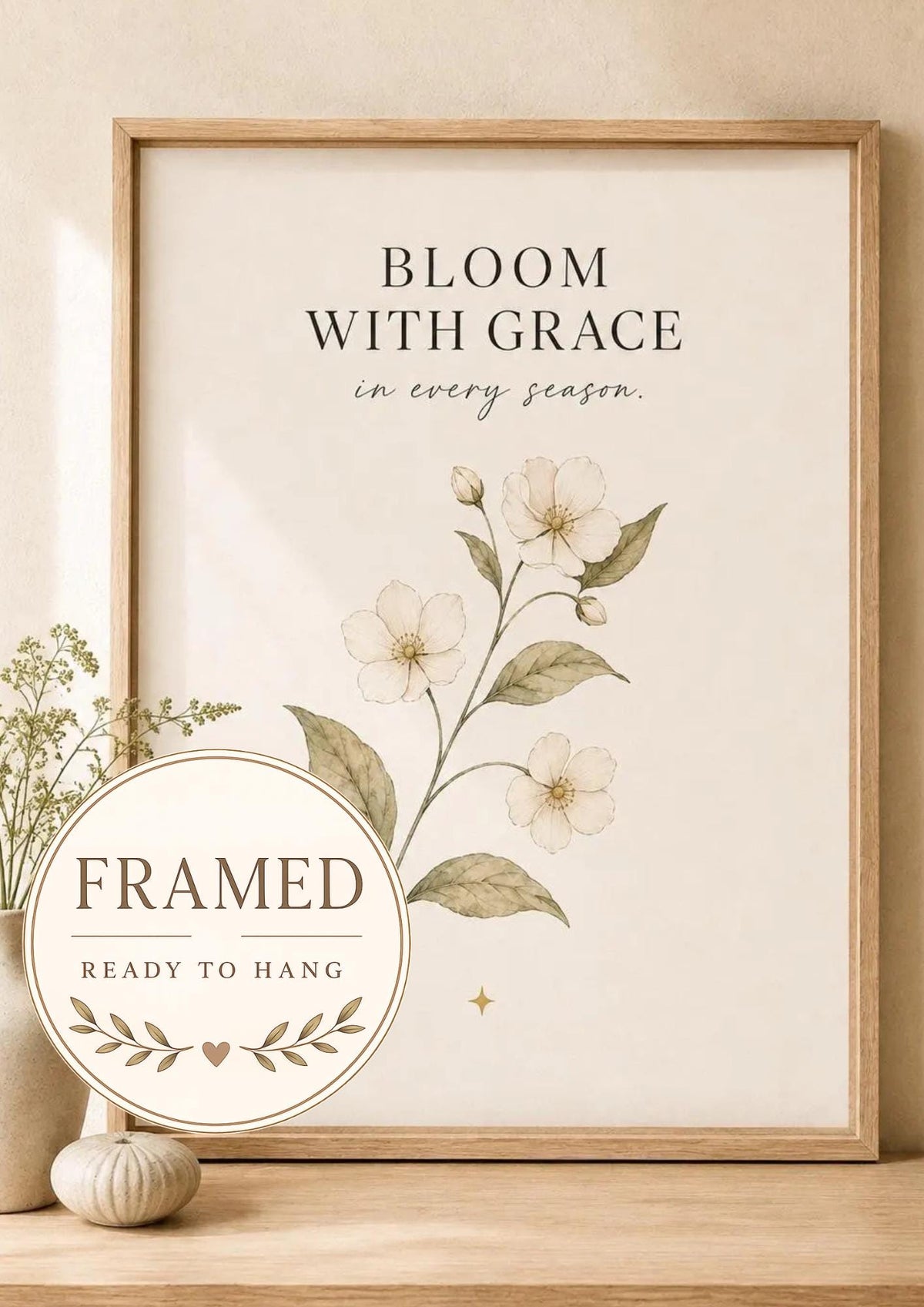 Framed Bloom With Grace botanical wall art front image