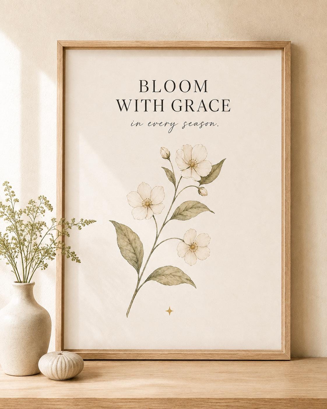 Bloom With Grace botanical wall art print front image