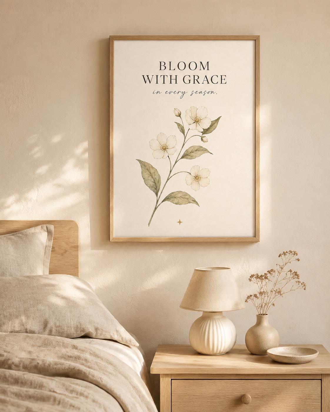 Bloom With Grace botanical print lifestyle mockup 4