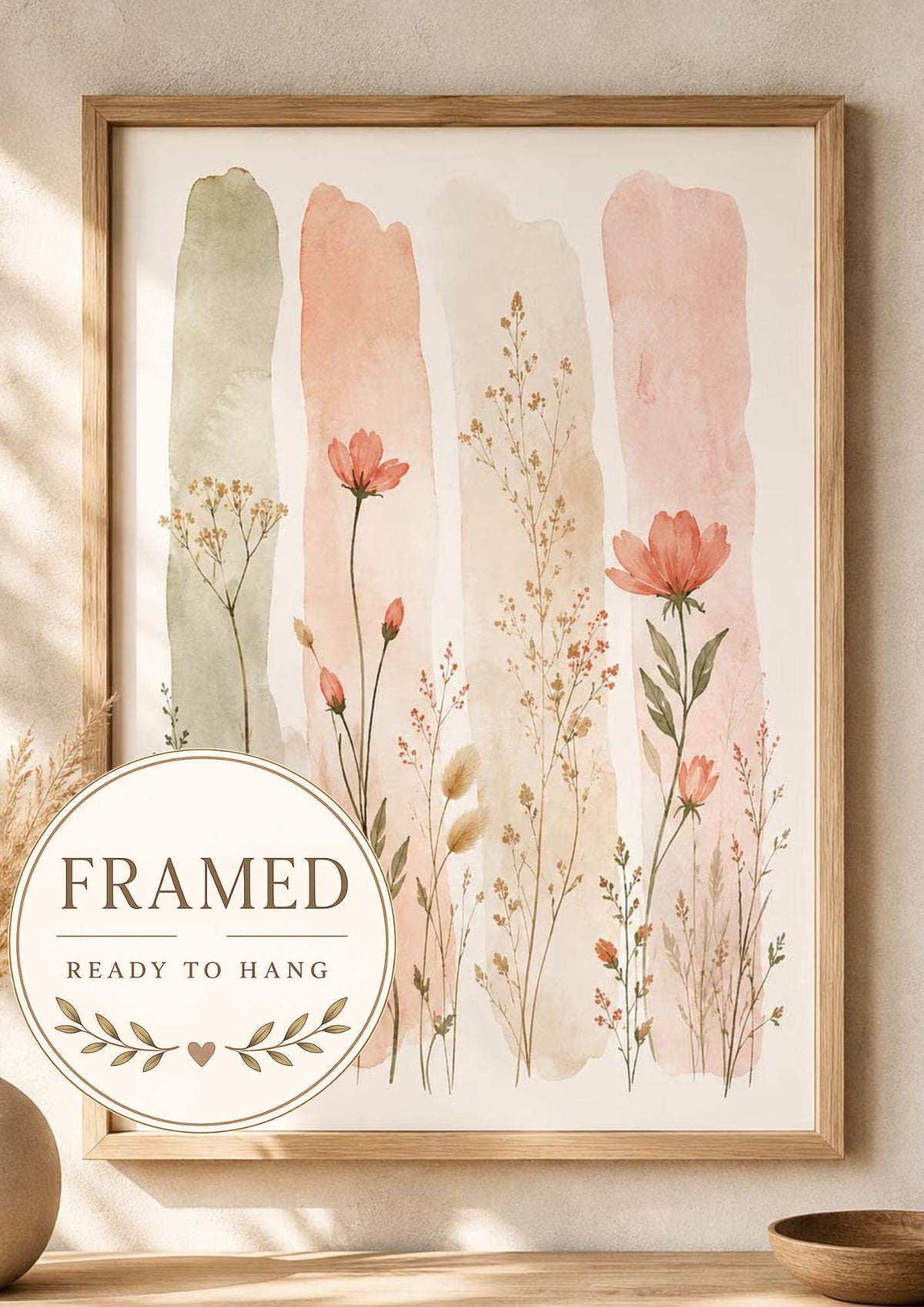 Framed wildflower wall art front image