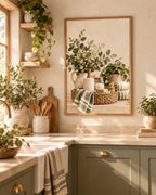 Botanical bathroom framed print — lifestyle view 1