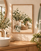 Botanical bathroom framed print — lifestyle view 2