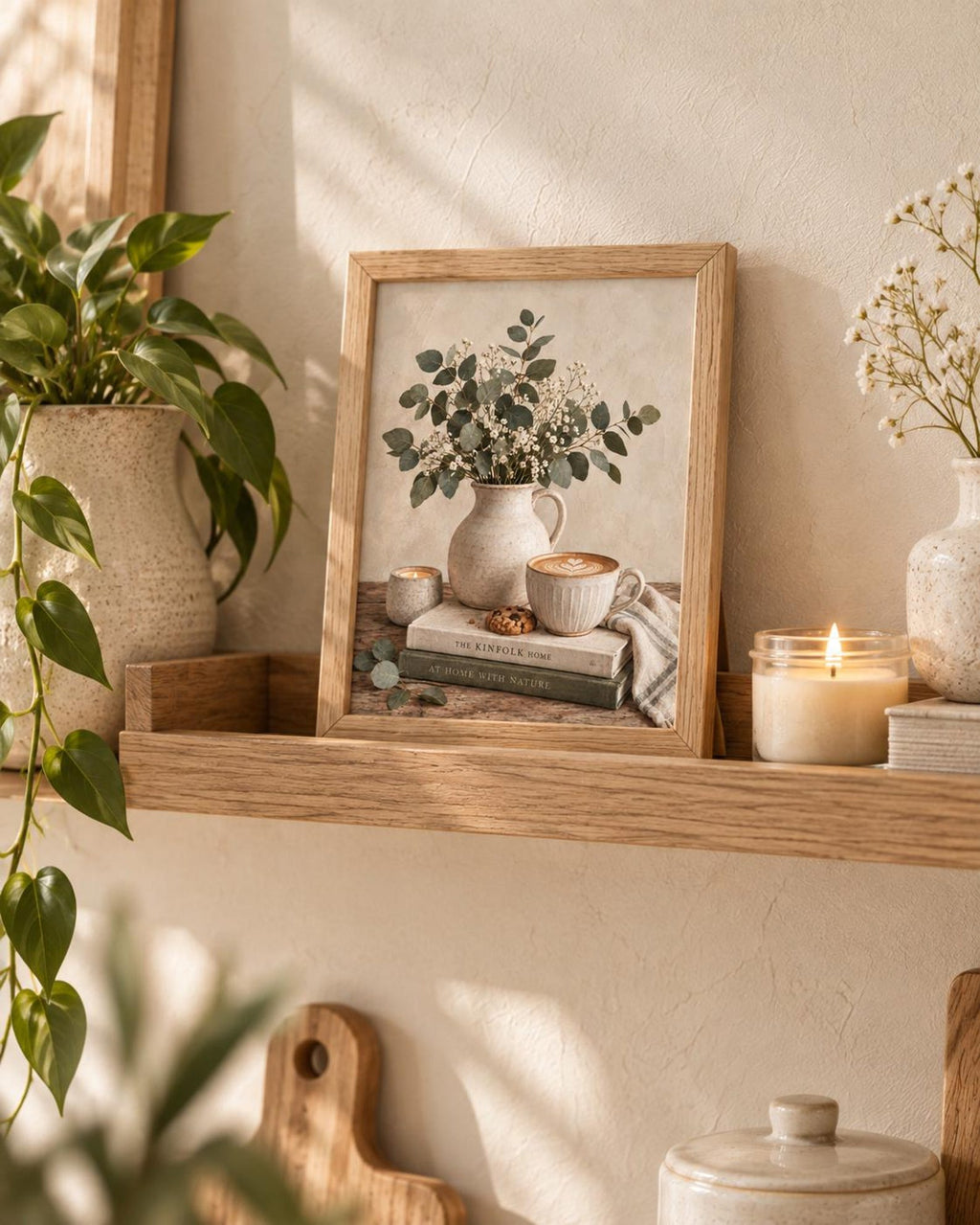 Neutral botanical coffee print – image 5