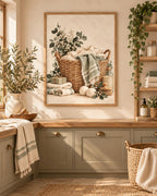 Botanical laundry basket print — lifestyle view 2