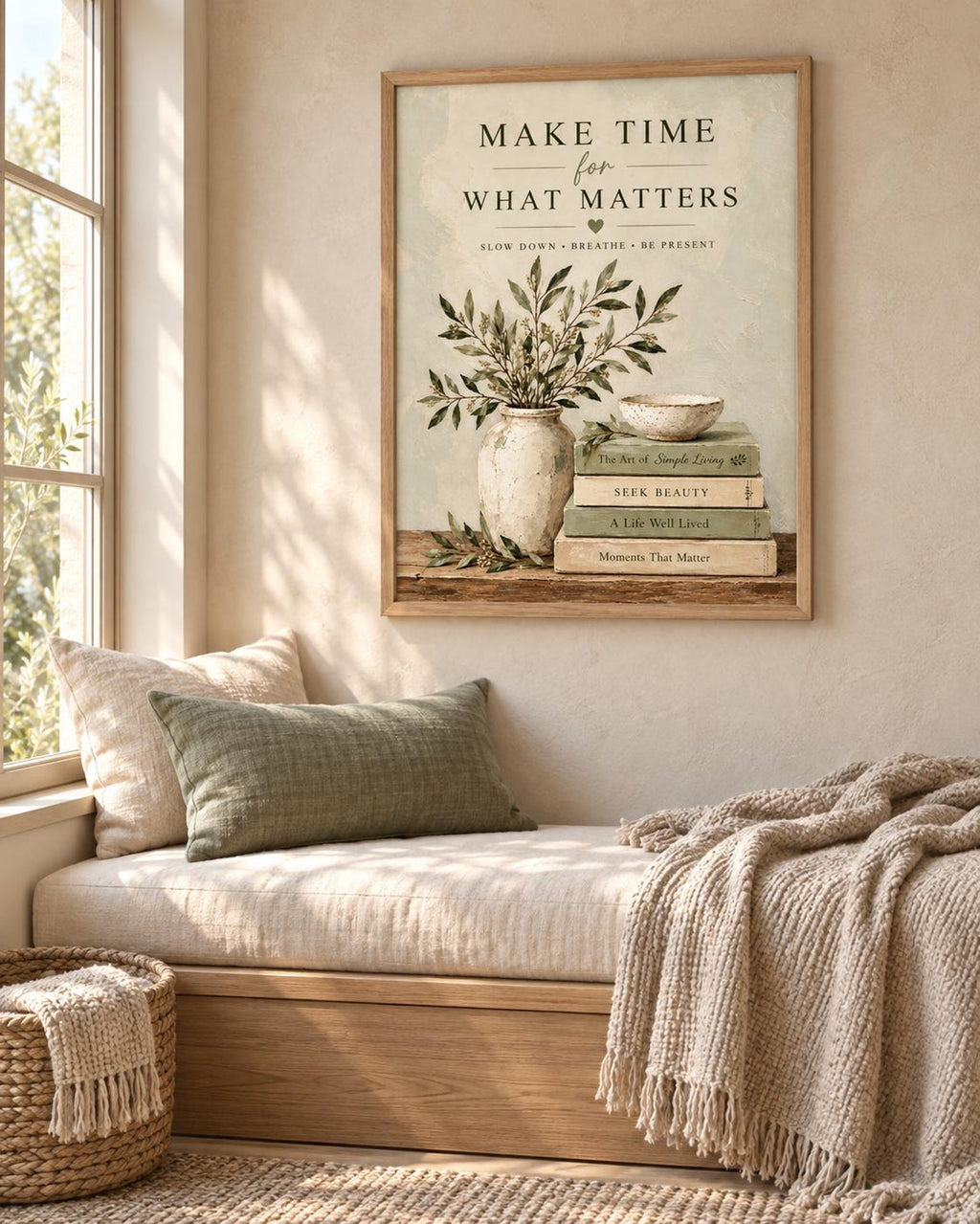 Inspirational botanical quote print lifestyle mockup 1
