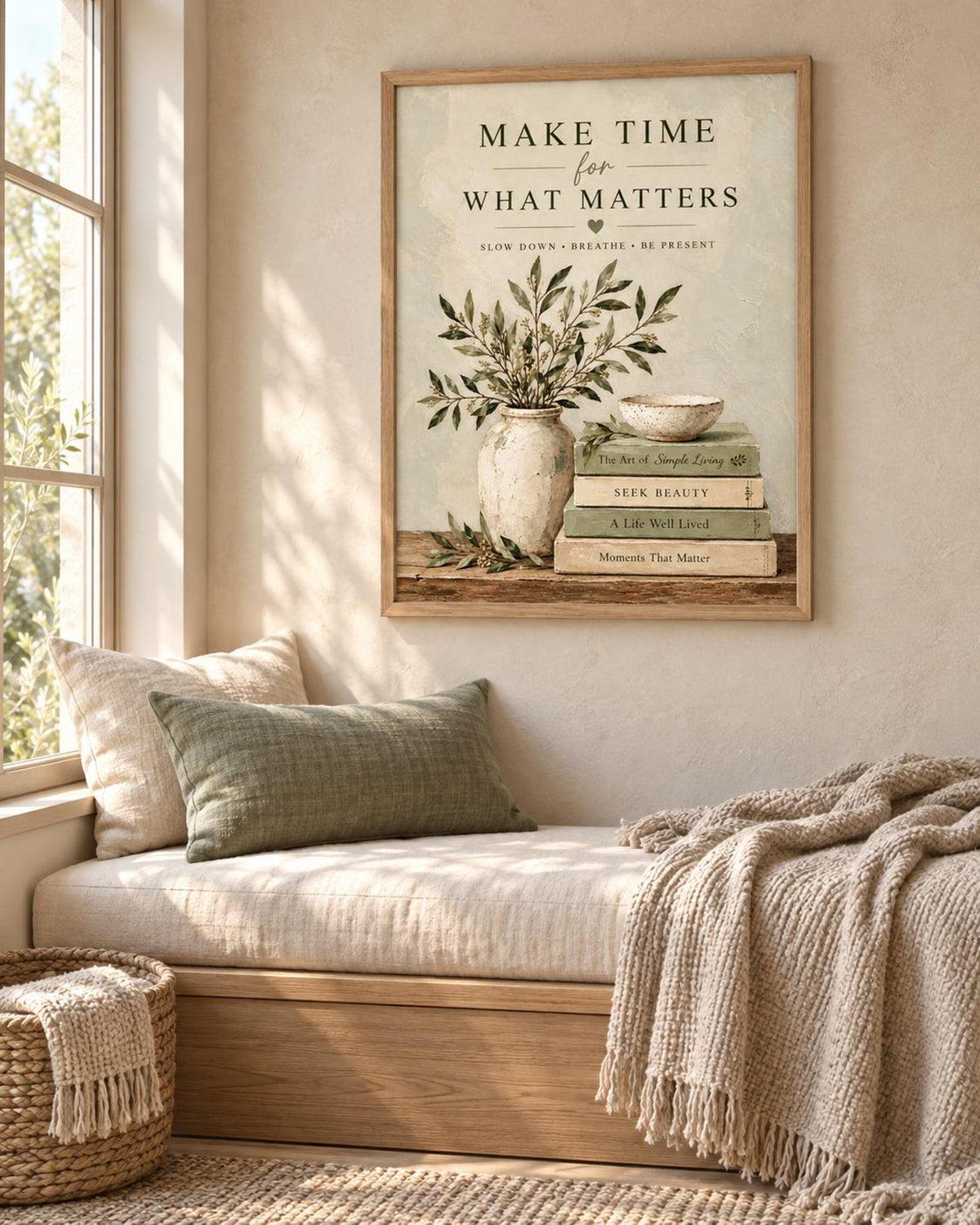 Inspirational botanical quote print lifestyle mockup 1
