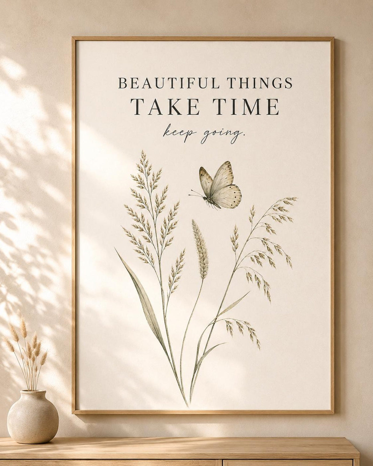 Beautiful Things Take Time butterfly print-only front image