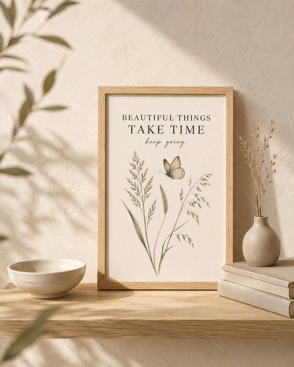 Beautiful Things Take Time butterfly print-only lifestyle mockup 5