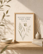 Beautiful Things Take Time butterfly print-only lifestyle mockup 5