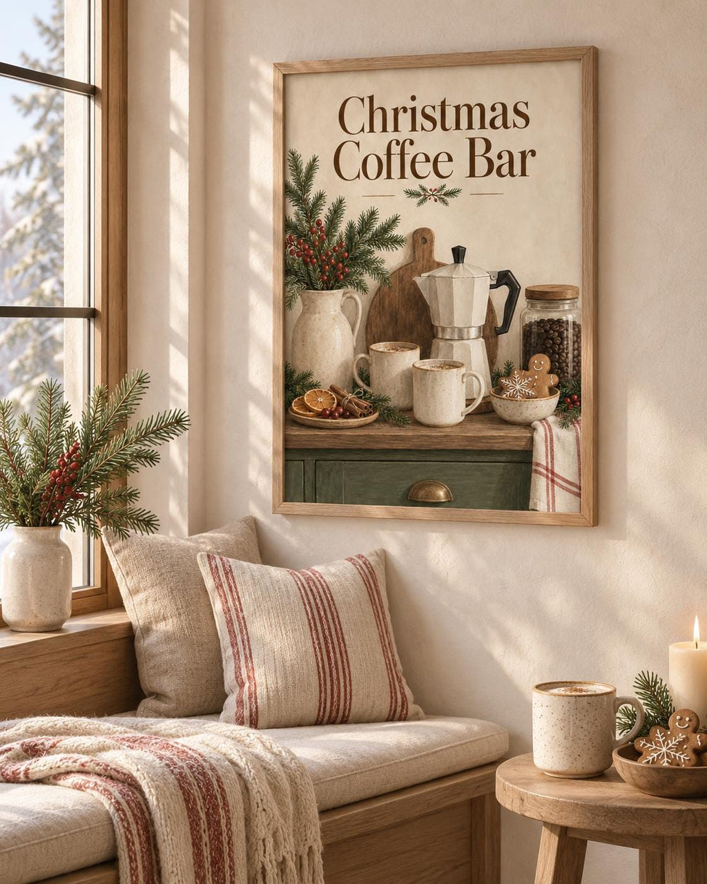 Christmas Coffee Bar print lifestyle mockup
