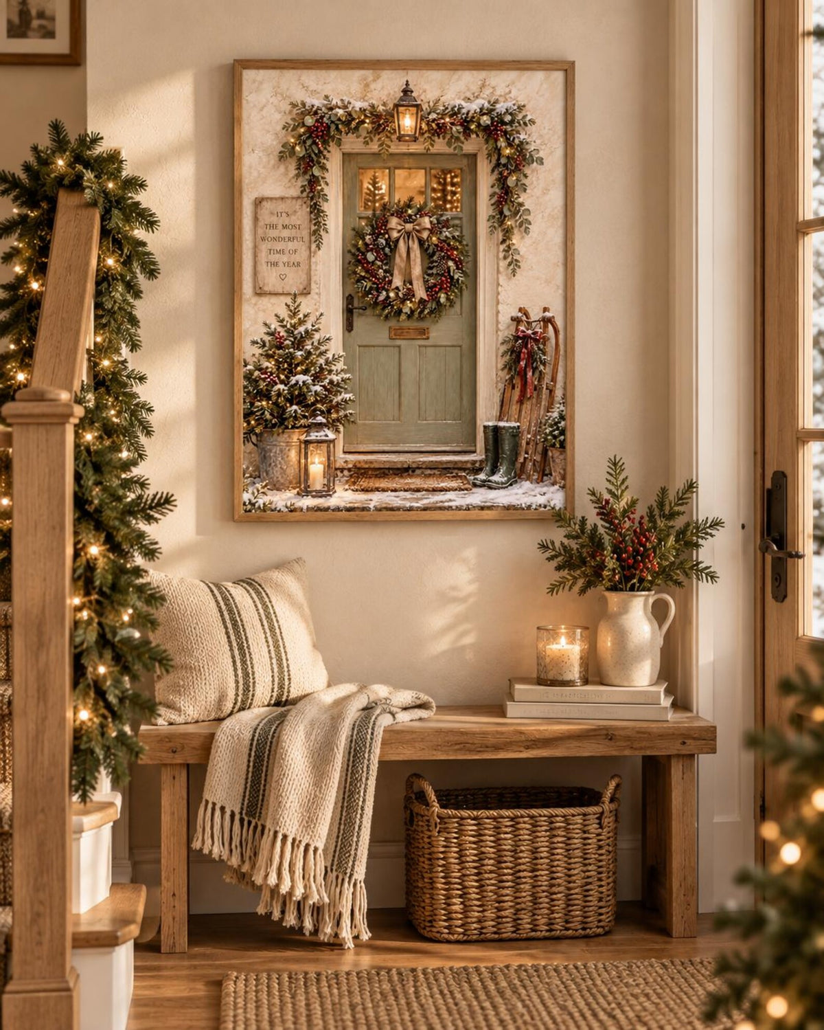 Christmas Door print festive entrance lifestyle mockup