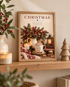 Christmas festive wall art cosy room mockup