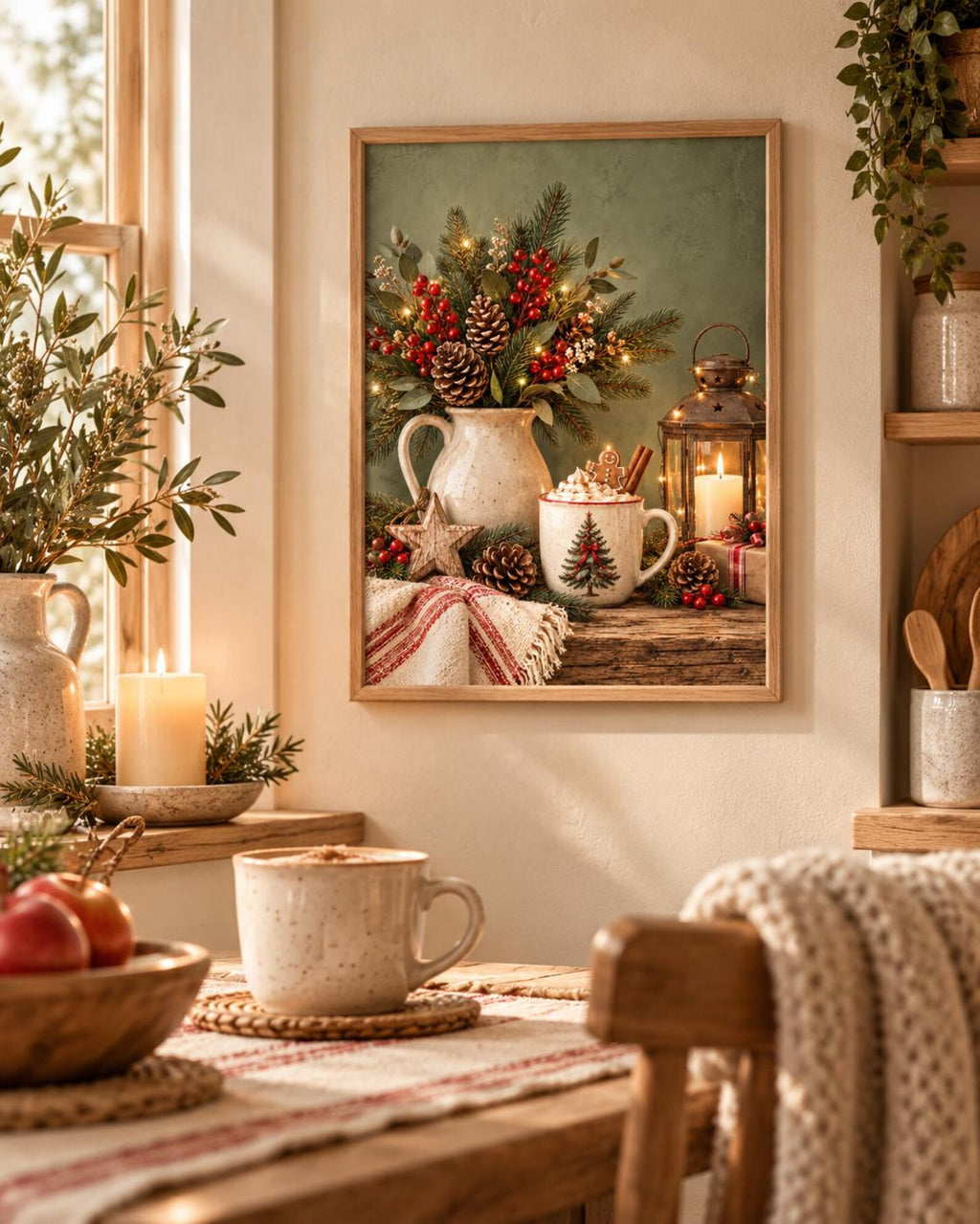 Christmas rustic festive still life print lifestyle mockup 1