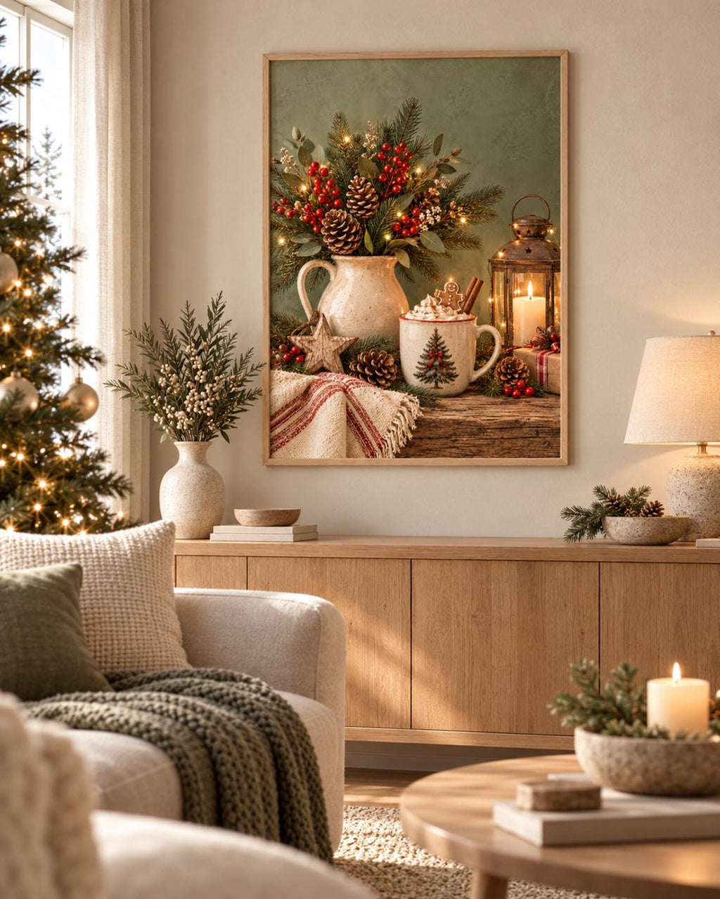 Christmas rustic festive still life print lifestyle mockup 4