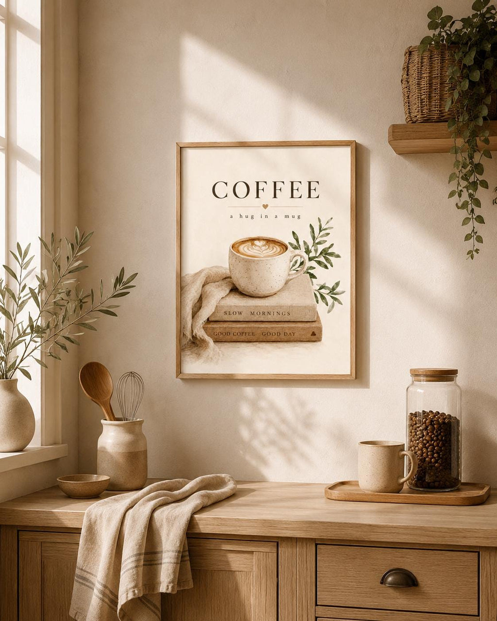 Coffee wall art print lifestyle mockup 2