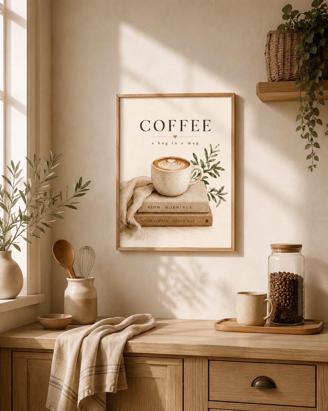 Coffee wall art print lifestyle mockup 2