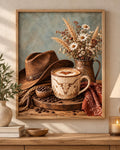 Cowboy Coffee Print, Western Kitchen Wall Art