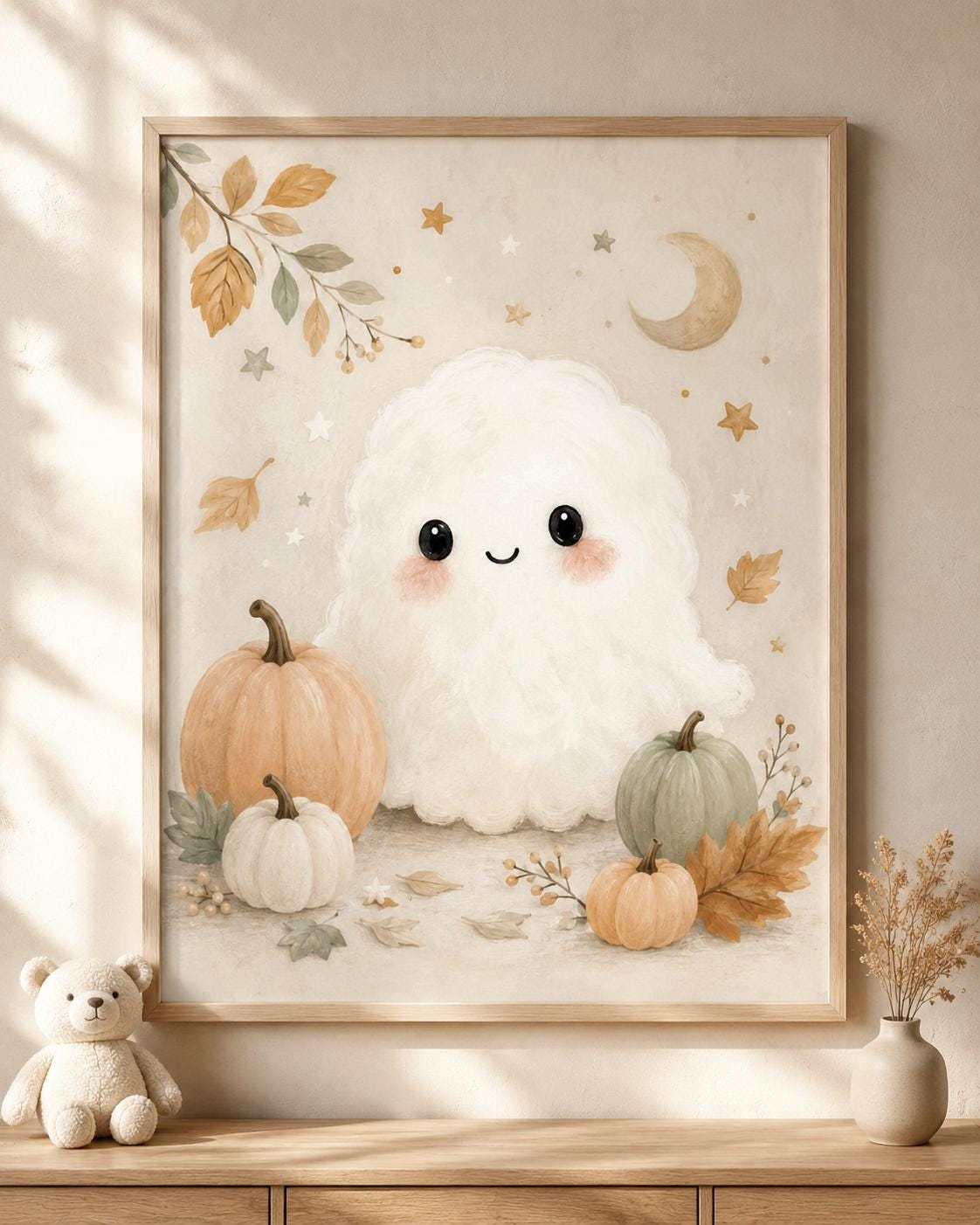 Cute ghost nursery print front image