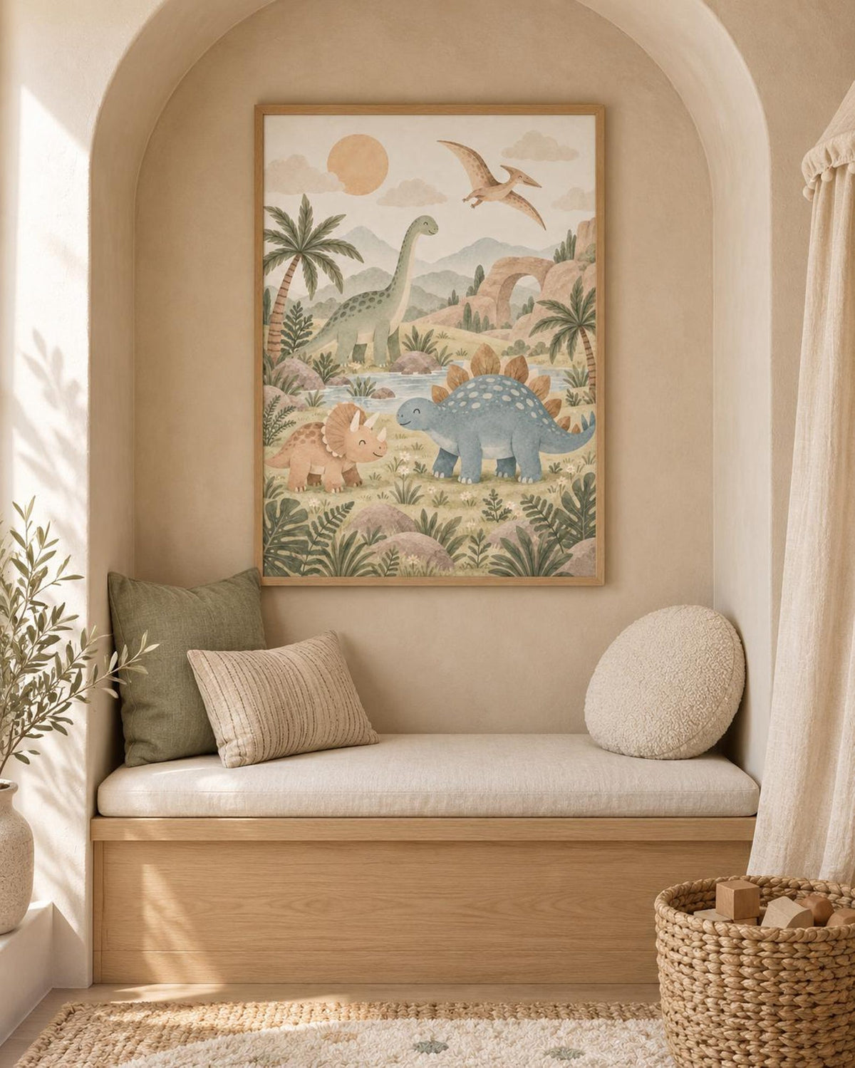 Dinosaur nursery print lifestyle mockup 5