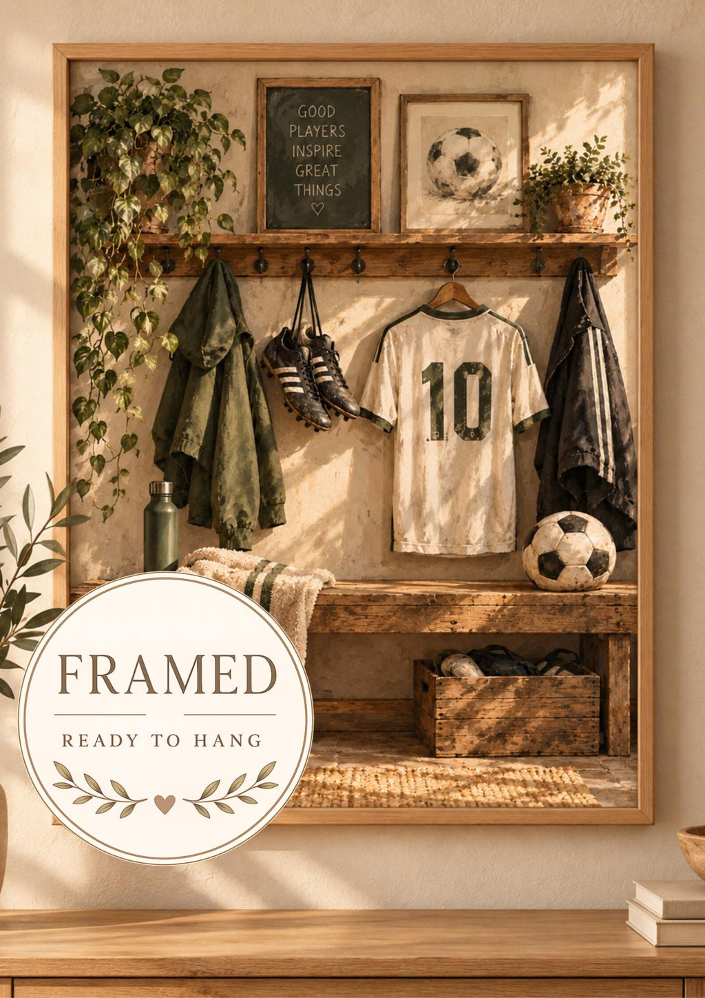 Framed football wall art front image