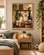 Framed football wall art lifestyle mockup 1
