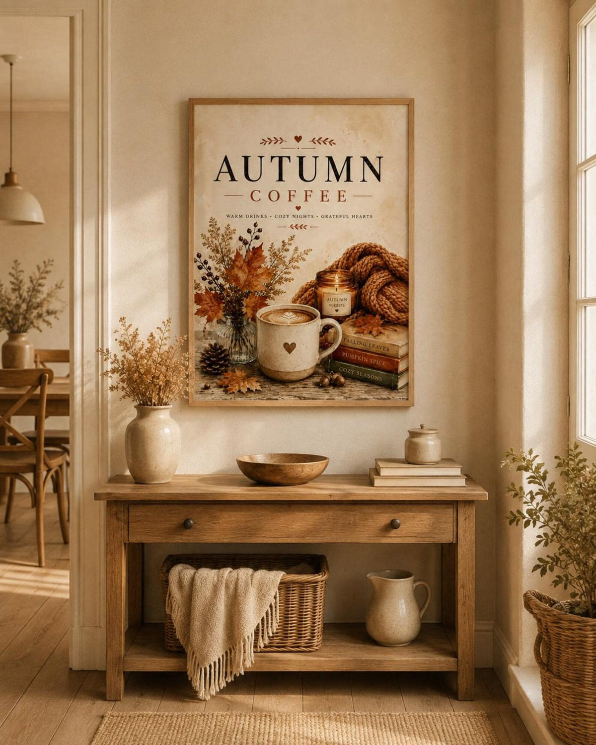 Framed Autumn Coffee farmhouse seasonal mockup