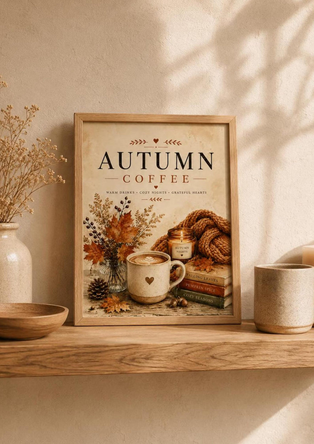 Framed Autumn Coffee cosy home mockup