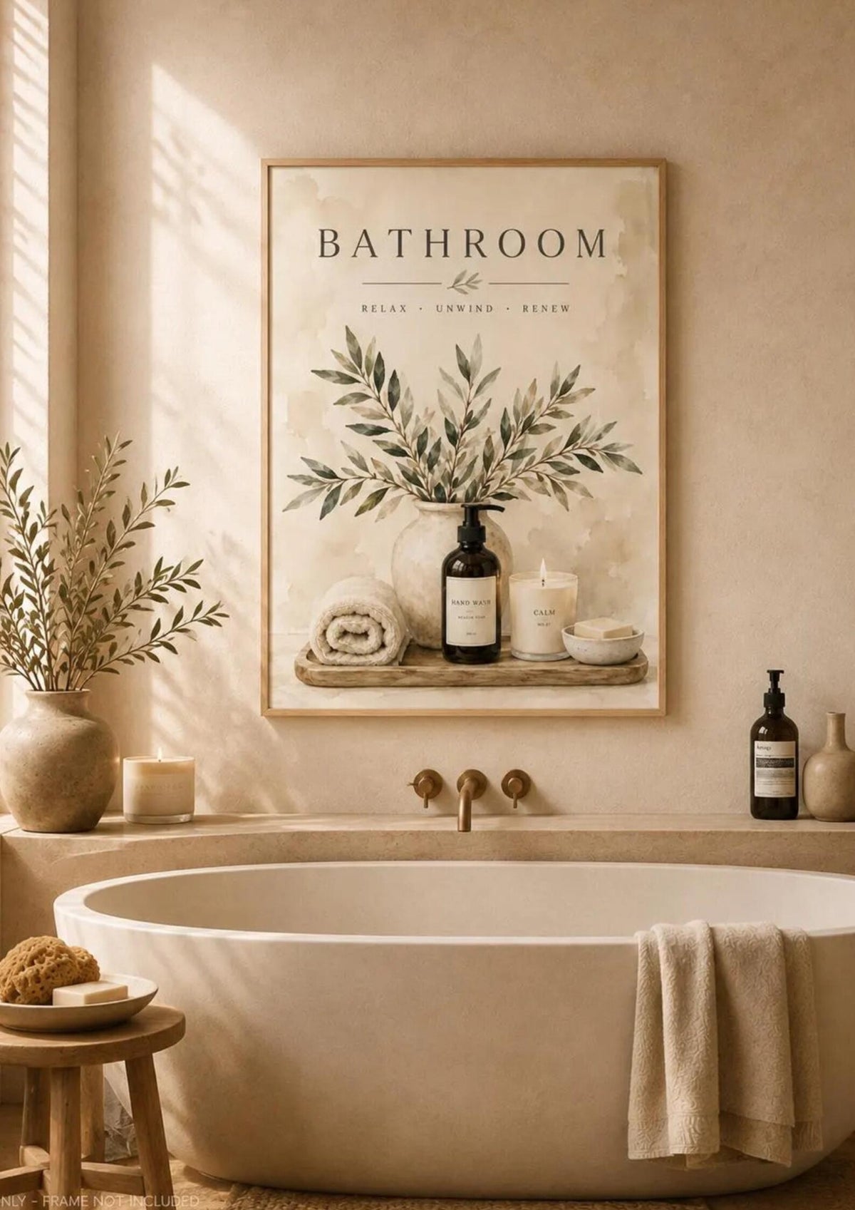 Framed spa bathroom lifestyle mockup