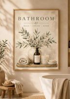 Framed botanical bathroom lifestyle mockup
